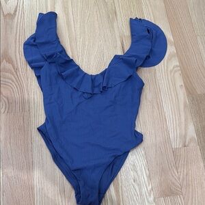 Eberjey Blue Ruffle One Piece Swimsuit